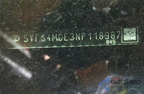 2022 Toyota Corolla Se from USA, damaged, VIN 5YFS4MCE3NP118987